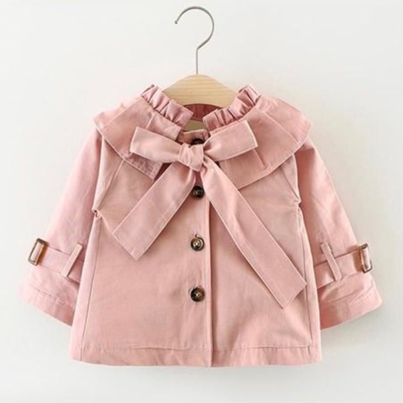 Other - Little girl pea coat with bow tie BRAND NEW